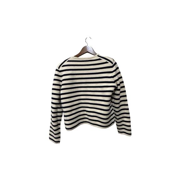 NWT Alex Mill Black and Cream Striped Paris Sweater Jacket Size M - Picture 7 of 10